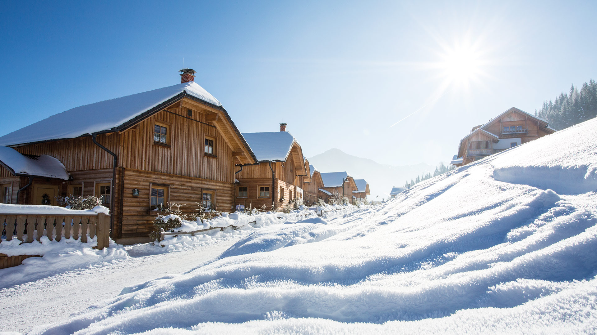 Huetten an der Skipiste Skiurlaub Familie Huetten Skipiste